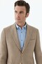 Beige Slim Fit Jacket, Pointed-Collar Plaid Jacket - 4