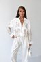 Women's White Beaded Bomber Jacket NX2939 - 4