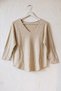 Italian Beige V-Neck Long-Sleeve Soft-Textured Angora Knit Blouse 70 60 - 2