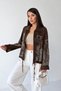 Women's Brown Beaded Bomber Jacket NX2939 - 2