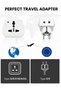 Universal Travel Adapter, EU Type E/F, 3 Pack, White, Power Indicator Light - 7