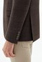 Coffee-Colored Slim Fit Jacket with a Pointed Collar and Plaid Pattern - 5