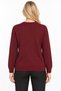 Women's Crew-Neck Wool Sweater embellished with stones on the chest, Burgundy - 2
