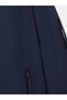 Men's Navy Blue Long-Sleeve Padded Jacket with a Zipper - 5