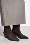 Zeyra Bitter Coffee Authentic Suede Pointed Toe Chunky Heel Women's Boots - 8