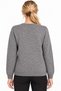 Women's Crew-Neck Wool Sweater embellished with stones on the chest, charcoal grey - 3