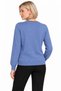 Women's Crew-Neck Wool Sweater embellished with stones on the chest, O.Blue - 3