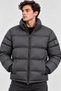 Men's Stand Collar Winter Puffer Jacket, Lined Zipper Pocket Coat