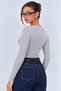 Women's Ribbed Knit V-Neck Blouse / T-Shirt - 6