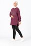 Women's Black Long Sweatshirt with Stone Embellishments, Modest Tunic - 2