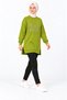 Women's Black Long Sweatshirt with Stone Embellishments, Modest Tunic - 3