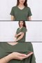Viscose V-Neck Long-Sleeve T-Shirt with Back Detail - 2