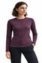 Women's Long-Sleeved Basic Blouse with Front Seam Detail and Boat Neck - 2
