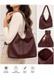 Faux Leather Shoulder Bag with Knitted Detail
