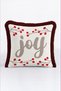 Joy Cream New Year's Decoration Tasseled Cushion Cover - Branch-Patterned New Year's Decoration Burgundy Fringed Cushion Cover - 4