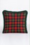 Red Plaid New Year's Pattern Tasseled Cushion Cover—Retro New Year's Decoration Green Fringed Cushion Case - 5