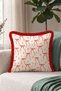 New Year's Decoration with a Bow Detail: Tasseled Cushion Cover - Star-Patterned New Year's Red Fringed Pillowcase - 8
