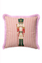 Powder Gray Soldier Royal New Year's Tasseled Cushion Cover - New Year's Fringed Pillowcase - 3