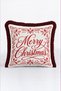 Merry Christmas and New Year's Patterned Tasseled Cushion Cover—New Year's Decor Burgundy Tasseled Pillowcase - 3