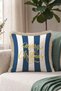 Merry Christmas Blue New Year's Patterned Tasseled Cushion Cover - New Year's Fringed Pillowcase - 5
