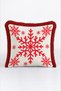 Cream Snowflake New Year's Decoration Tasseled Cushion Cover - New Year's Decoration Fringed Cushion Cover - 4