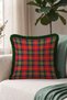 Red Plaid New Year's Pattern Tasseled Cushion Cover—Retro New Year's Decoration Green Fringed Cushion Case - 7