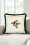 Shepherd's Purse Cream New Year's Patterned Tasseled Cushion Cover—New Year's Decoration Fringed Pillowcase - 7