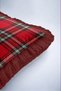 Red Plaid New Year's Patterned Cushion Cover with Tassels - Retro New Year's Fringed Pillowcase - 6