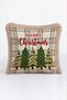 Merry Christmas Cream-Colored New Year's Patterned Tasseled Cushion Cover—Xmas Decoration Fringed Cushion Cover - 7