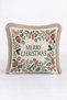 Merry Christmas Cream-Colored New Year's Patterned Tasseled Cushion Cover—Xmas Decoration Fringed Cushion Cover - 3