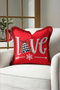 Love Plaid Bell-Patterned New Year's Gift Tasseled Cushion Cover - New Year's Decor Fringed Pillowcase - 4
