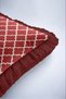 Red Cage New Year's Patterned Tasseled Cushion Cover - Ethnic New Year Burgundy Fringed Pillowcase - 6