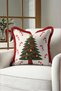 Green Fir Tree New Year's Patterned Tasseled Pillowcase - New Year's Decoration Fringed Pillowcase - 6