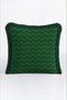 Emerald Zigzag New Year's Patterned Tasseled Cushion Cover - New Year's Decor Green Fringed Pillowcase - 6