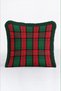 Red Plaid New Year's-Themed Tasseled Cushion Cover - New Year's Decoration: Green-Fringed Pillowcase - 8