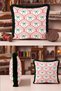 New Year's-Themed Cushion Cover with White Bow Detail and Tassels—Christmas Decoration Fringed Pillowcase - 2