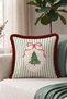 Green Fir Tree Christmas Ornament Tasseled Cushion Cover—New Year's Decoration Burgundy Fringed Pillowcase - 5