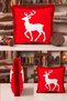 Red Deer Christmas-Patterned Tasseled Cushion Cover - Simple Christmas Decor Fringed Pillowcase - 2