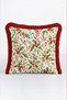 Cream-Colored Shepherd's Purse New Year's Patterned Tasseled Cushion Cover - Christmas Fringed Cushion Cover - 7