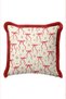 New Year's Decoration with a Bow Detail: Tasseled Cushion Cover - Star-Patterned New Year's Red Fringed Pillowcase - 5