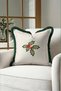 Shepherd's Purse Cream New Year's Patterned Tasseled Cushion Cover—New Year's Decoration Fringed Pillowcase - 6