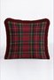 Red Plaid New Year's Patterned Cushion Cover with Tassels - Retro New Year's Fringed Pillowcase with Tassels - 4
