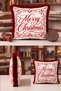 Merry Christmas and New Year's Patterned Tasseled Cushion Cover—New Year's Decor Burgundy Tasseled Pillowcase - 2