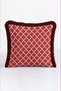 Red Cage New Year's Patterned Tasseled Cushion Cover - Ethnic New Year Burgundy Fringed Pillowcase - 4