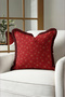 Red Snowflake New Year's Patterned Tasseled Cushion Cover - New Year's Gift Fringed Pillowcase - 8