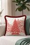 Red Pine Tree Christmas-Themed Tasseled Cushion Cover—New Year's Decoration Tasseled Pillowcase - 5