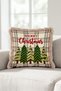 Merry Christmas Cream-Colored New Year's Patterned Tasseled Cushion Cover—Xmas Decoration Fringed Cushion Cover - 6