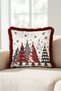 Red Pine Christmas-Patterned Tasseled Cushion Cover—Plaid New Year's Decoration Fringed Pillowcase - 8