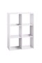 Raft 5Five Mix n'Modul, 6 compartimente, plăci aglomerate, 68x32x101 cm, alb