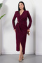 Ktuvaze yaka beli slit dress with buckle k-263613 - 4